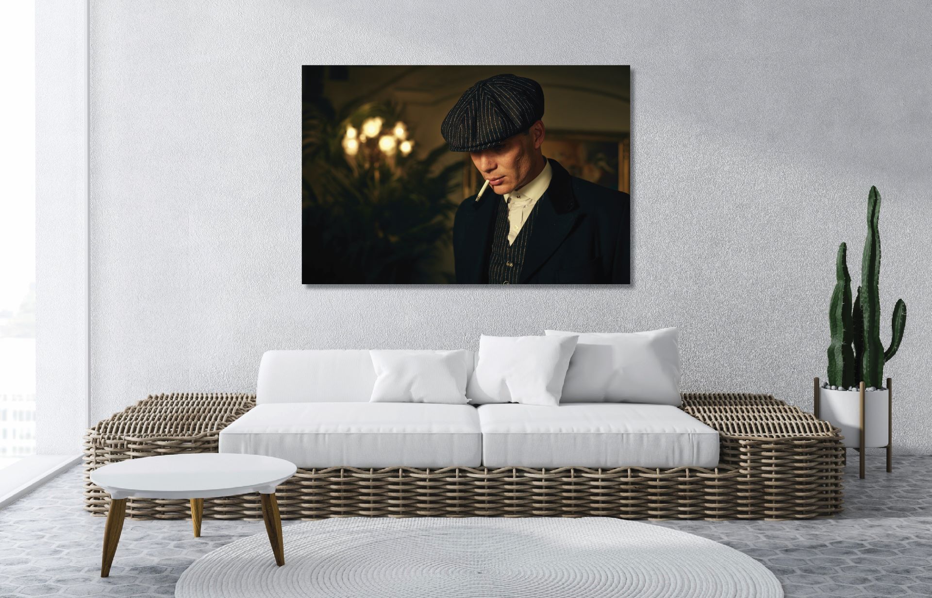 Peaky Blinders Tommy Shelby Smoking 1 - Muur
