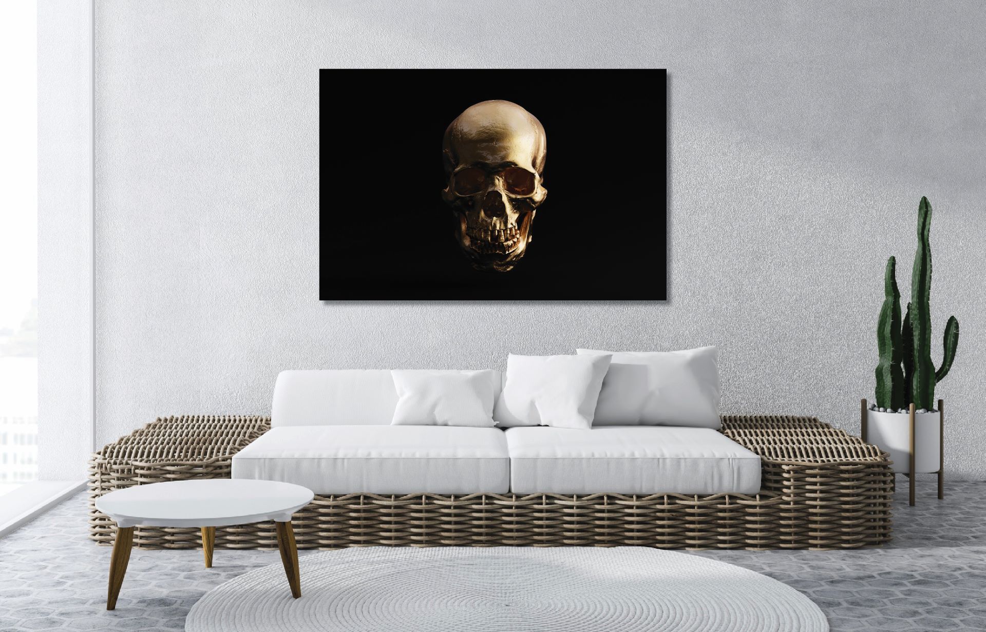 Skulls Gold Skull Jaw Bone Dark - Muur