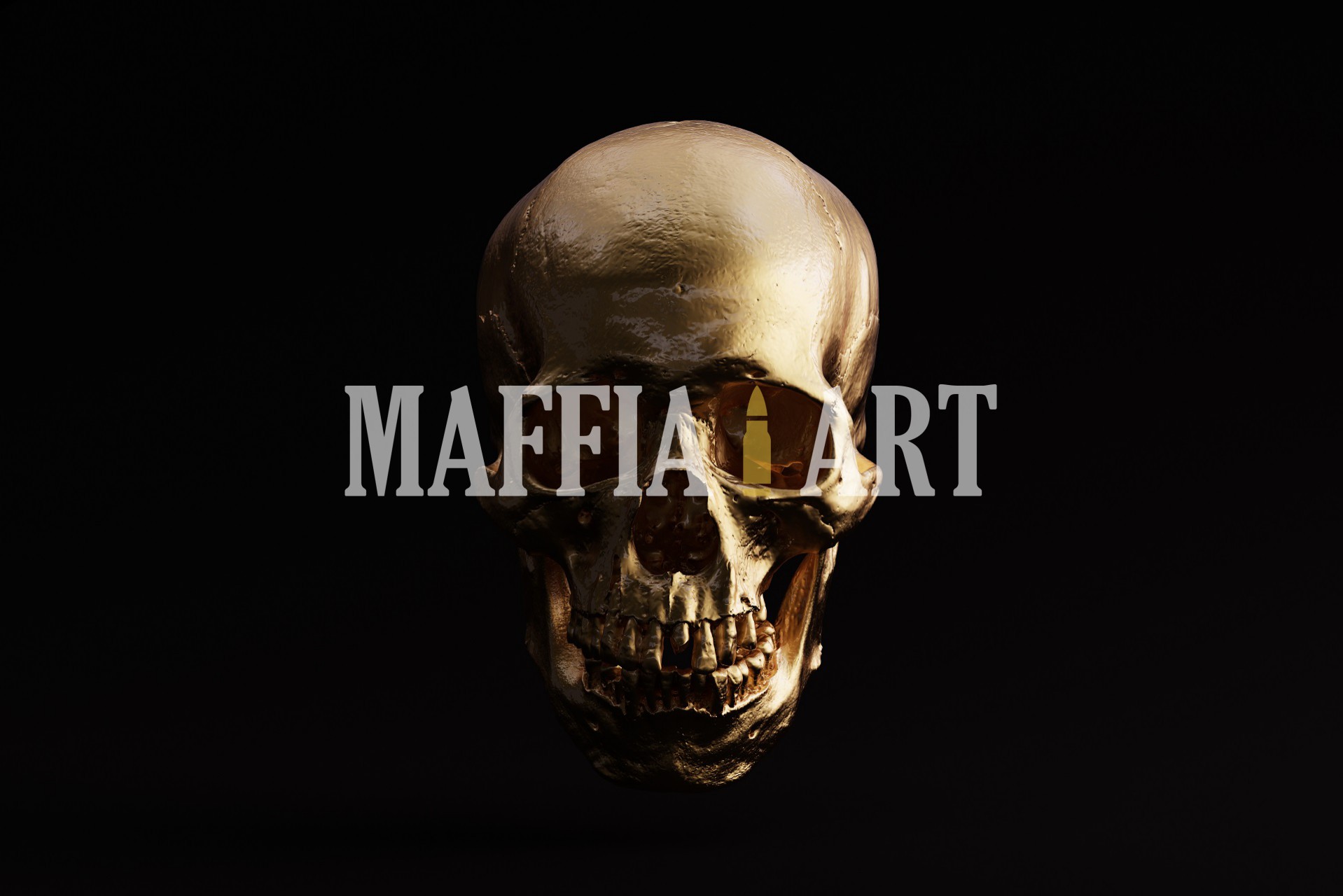 Skulls Gold Skull Jaw Bone Dark